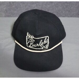 Burlebo Hat Men One Size Black Duck Buck Rope Rip Stop Snapback Cap EUC Hunting
